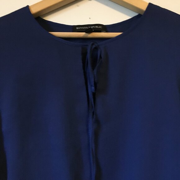 Banana Republic Blue Ballet Tie Up Poet Sleeve Blouse - Picture 3 of 16
